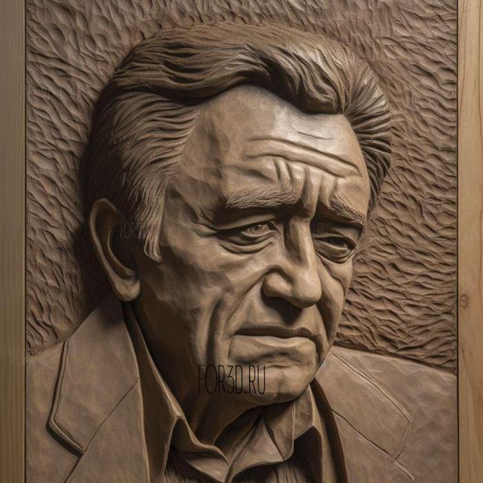 Johnny Cash 2 stl model for CNC